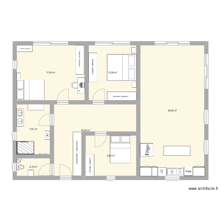 MAISON IDEALE. Plan de 7 pièces et 105 m2
