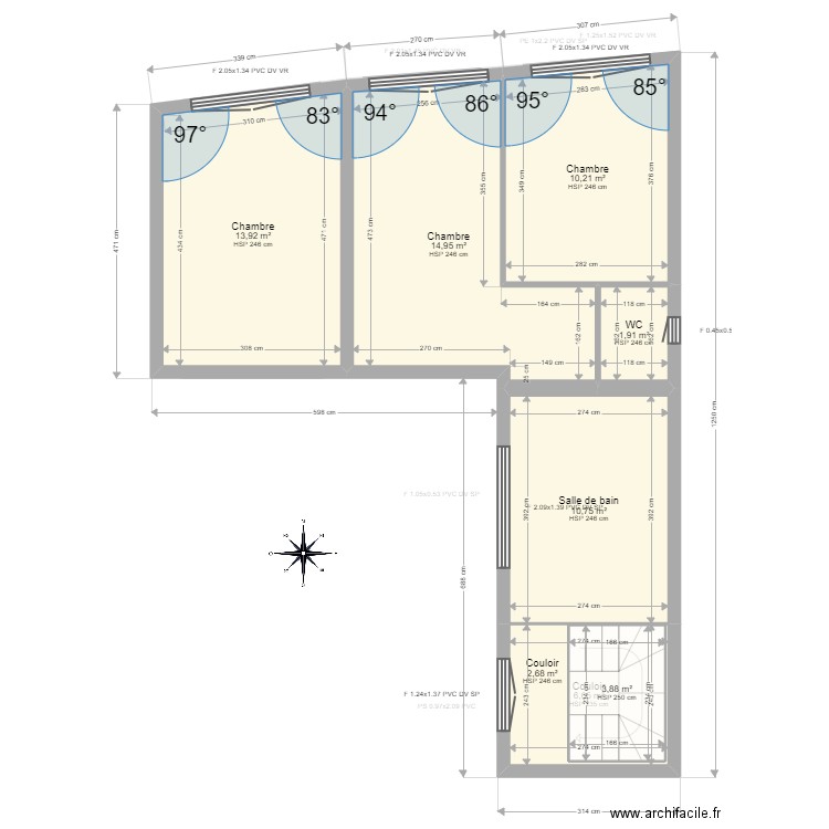 ML23053976 BRUNET . Plan de 11 pièces et 121 m2