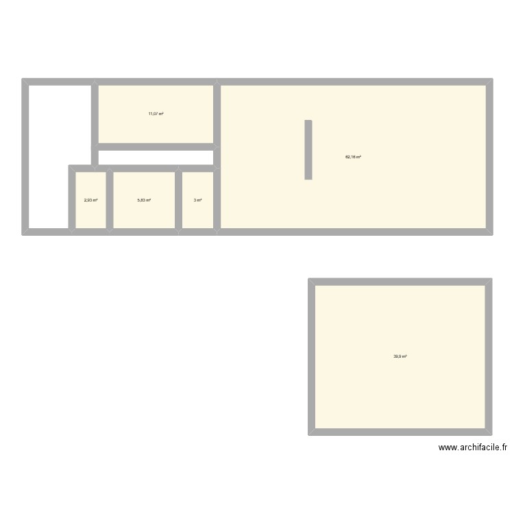 Vauciennes. Plan de 6 pièces et 125 m2