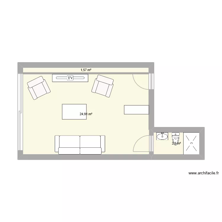 amenagement garage. Plan de 3  et 29 m²