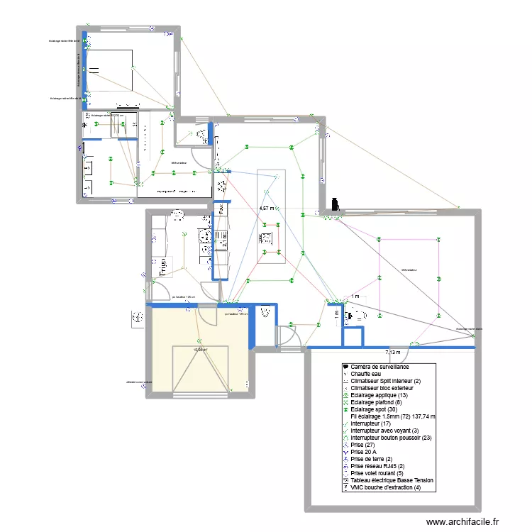 Bonnefous. Plan de 1  et 16 m²