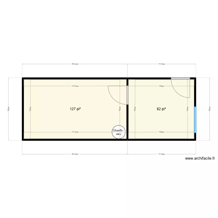 sous sol. Plan de 2  et 19 m²