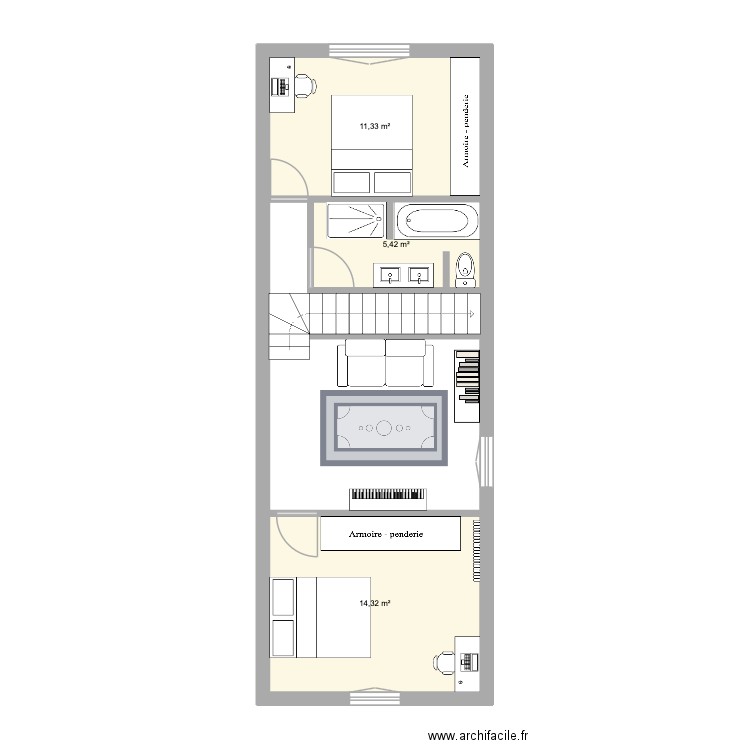 Carpentras R1. Plan de 3 pièces et 31 m2