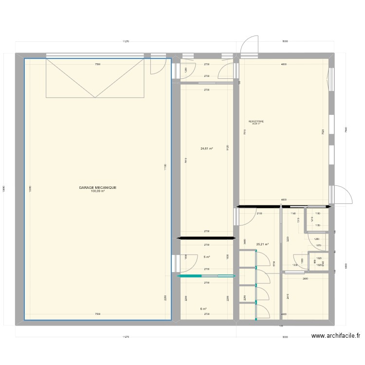 ATELIER modification 2. Plan de 6 pièces et 195 m2