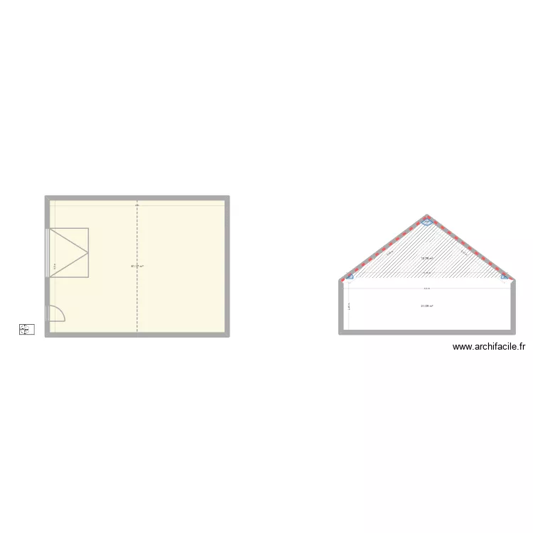 Plan de coupe. Plan de 3 et 95 m² Plan de coupe. Plan de 3 et 95 m²