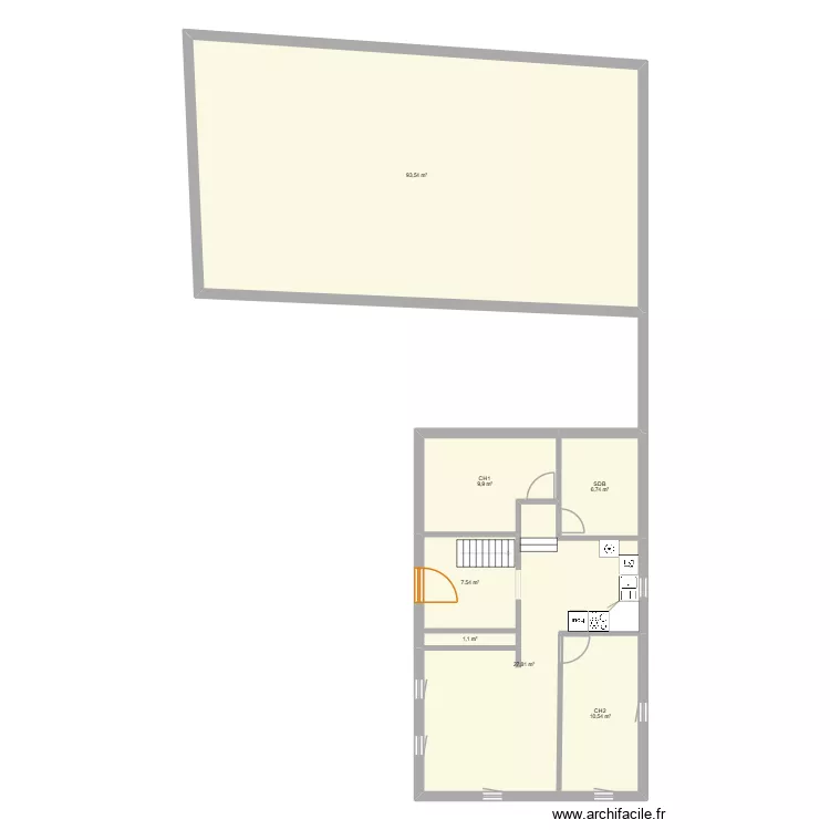 eckbo. Plan de 7  et 157 m²