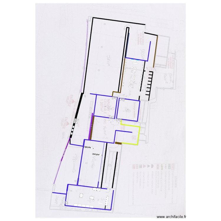 LFAJ_V2 Etage 1. Plan de 3 pièces et 90 m2