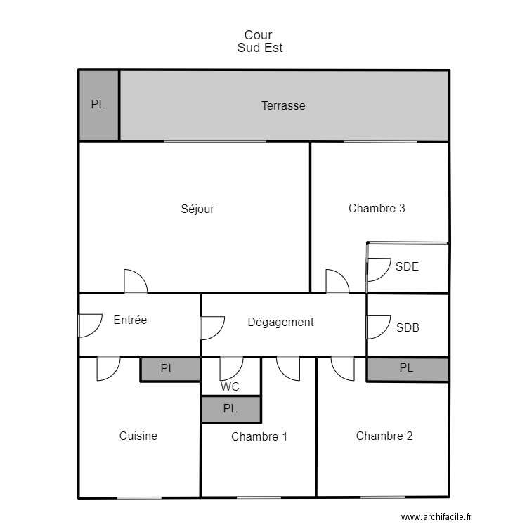 Plan GUIS. Plan de 15 pièces et 186 m2