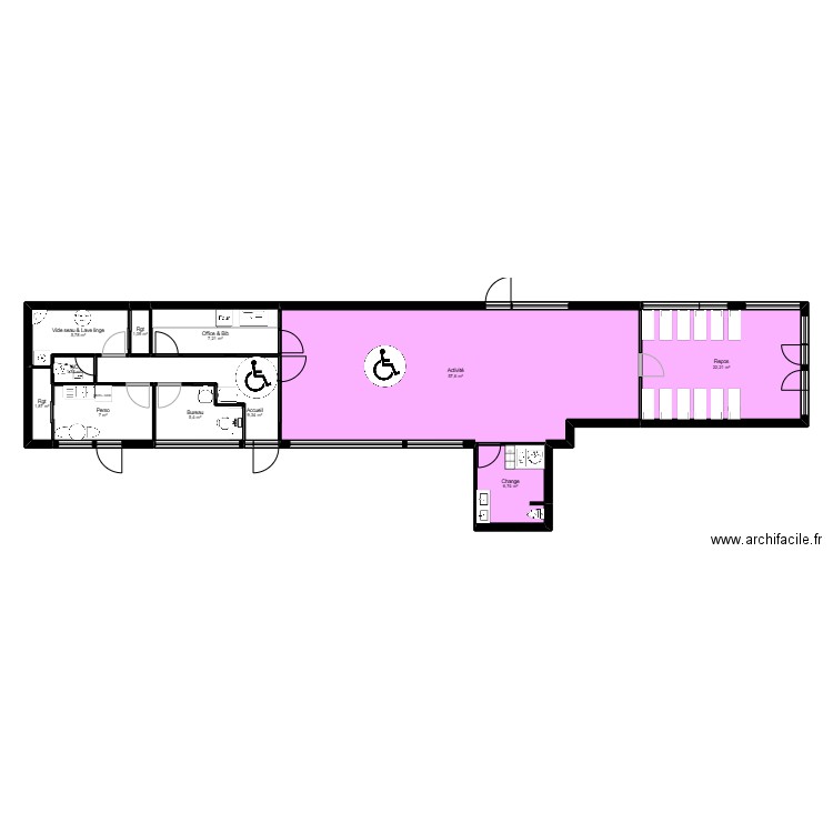 77LR16CDG projet v2 jordan. Plan de 11 pièces et 126 m2
