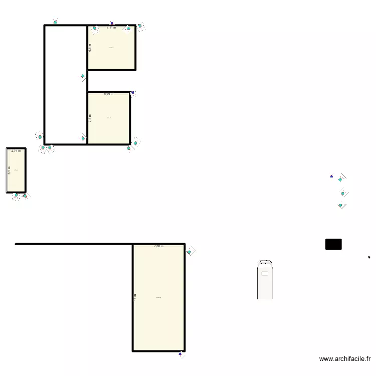 SGRP. Plan de 5  et 239 m²
