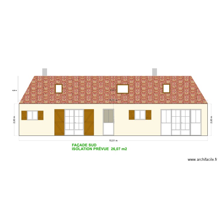 BUISSON SYLVIA   FAÇADE SUD. Plan de 0 pièce et 0 m2