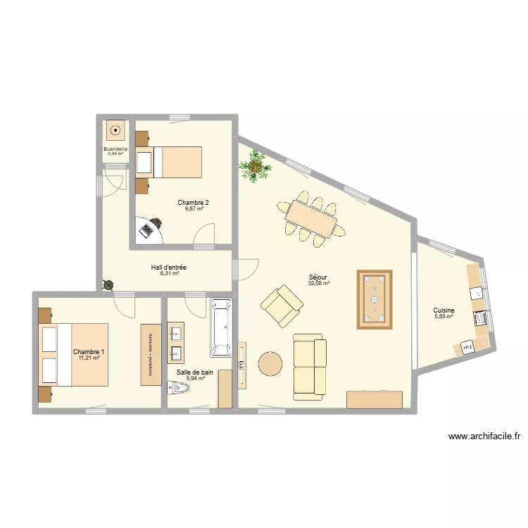 Herm&eacute;e. Plan de 