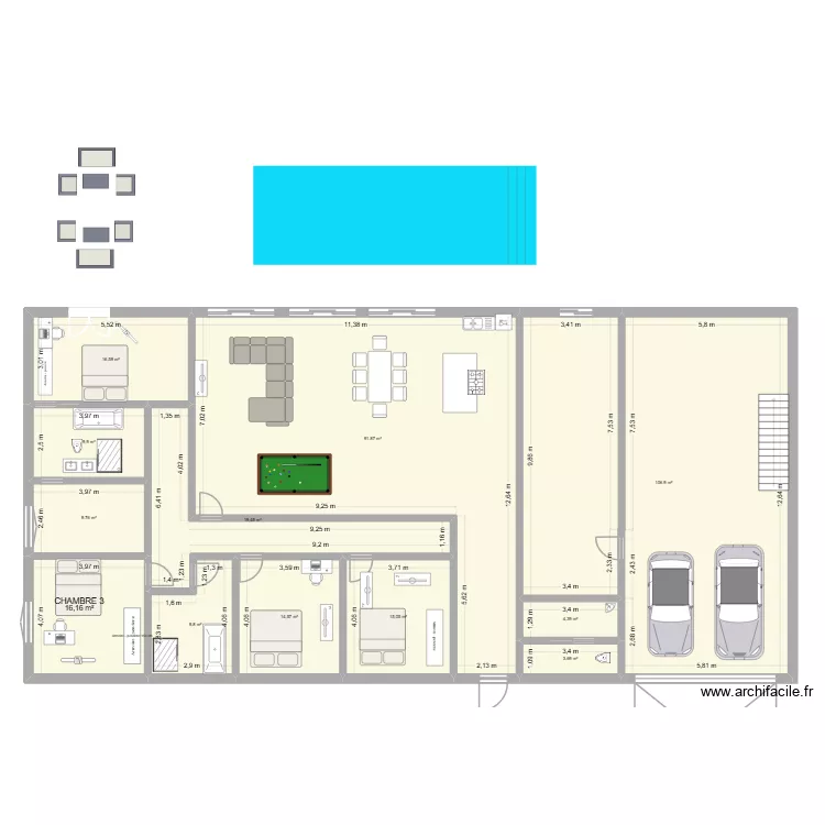 arriet992. Plan de 16 Pièces et 395 m²