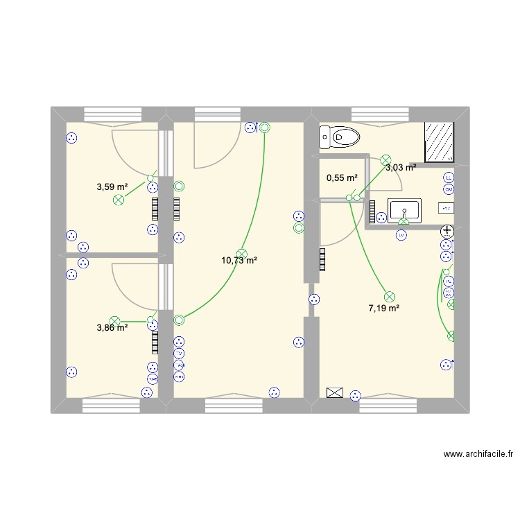 josé 1er. Plan de 6 pièces et 29 m2