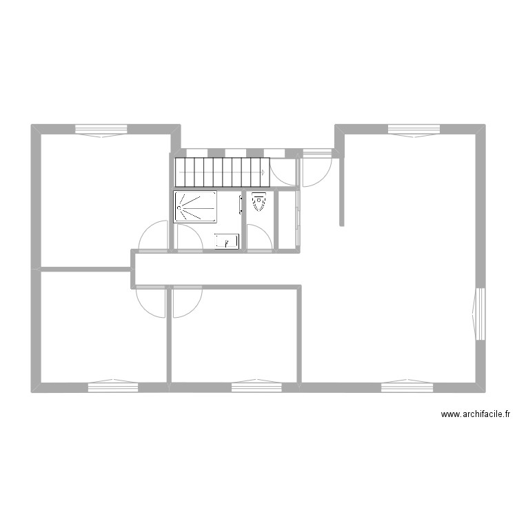 renov 1er Etage3. Plan de 7 pièces et 77 m2