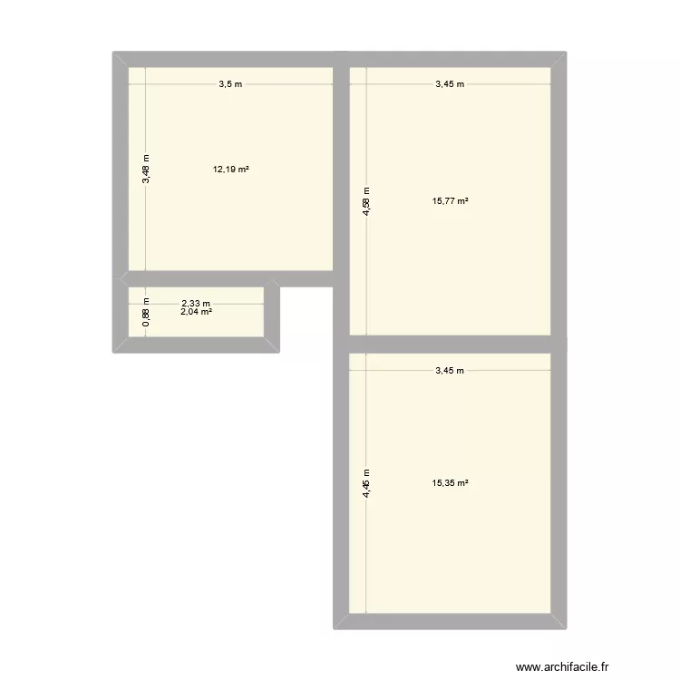1er &eacute;tage Bon-Papa. Plan de 6  et 57 m²