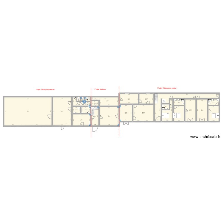 Les 3 saules rénovation V9. Plan de 40 pièces et 614 m2