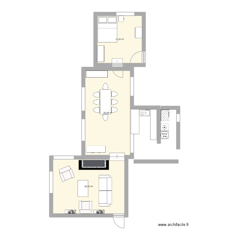 pujols vie. Plan de 3 pièces et 52 m2