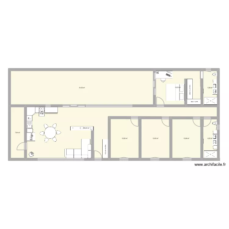 plan L Guipo. Plan de 9 pièces et 187 m²