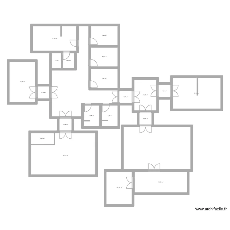 bunker. Plan de 20  et 181 m²
