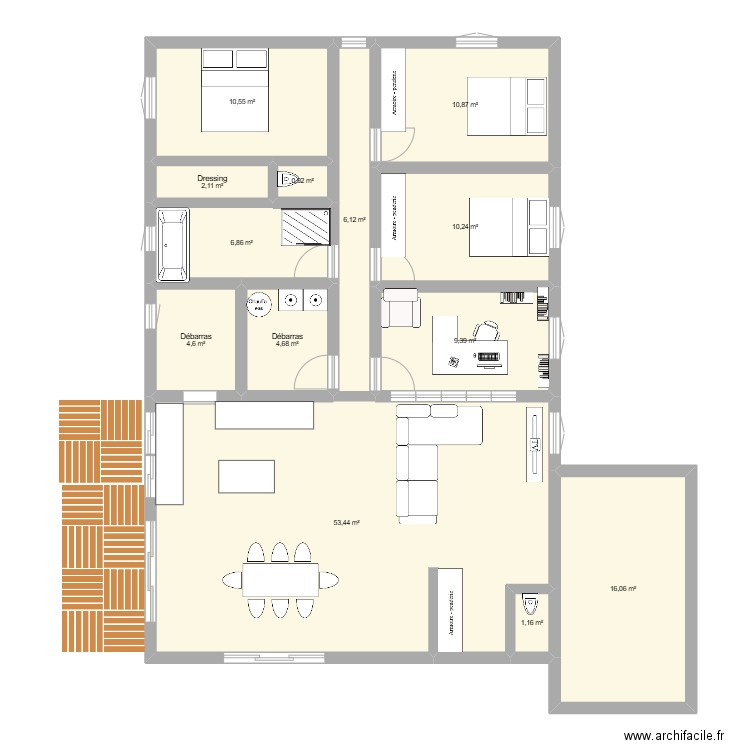 plan nouveau. Plan de 13 pièces et 137 m2