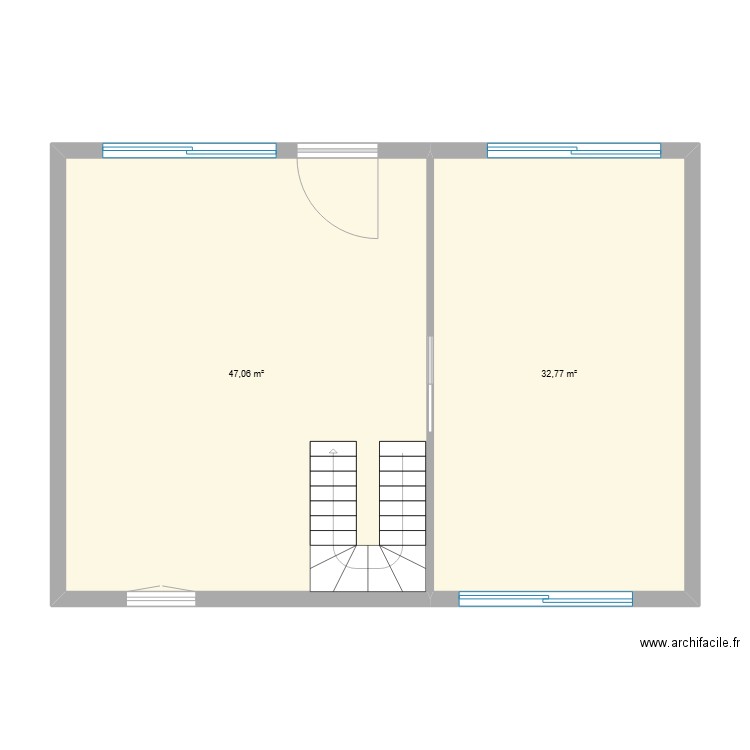 maison2. Plan de 2 pièces et 80 m2