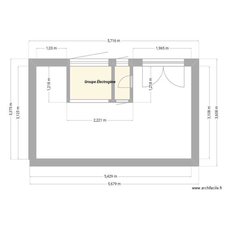 Maison 102. Plan de 2 pièces et 2 m2