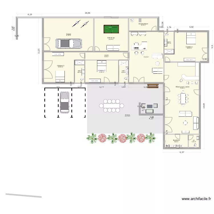 la clairiere. Plan de 14 pièces et 337 m² la clairiere. Plan de 14 pièces et 337 m²