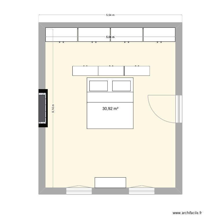 SUITE PARENTALE. Plan de 1 pièce et 31 m2