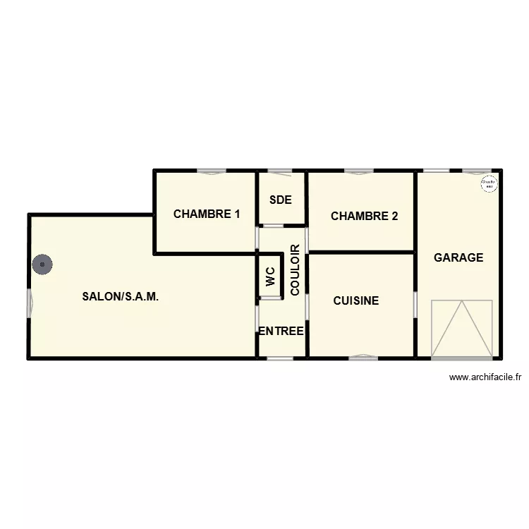 COUILLAUD. Plan de 7 pièces et 98 m²