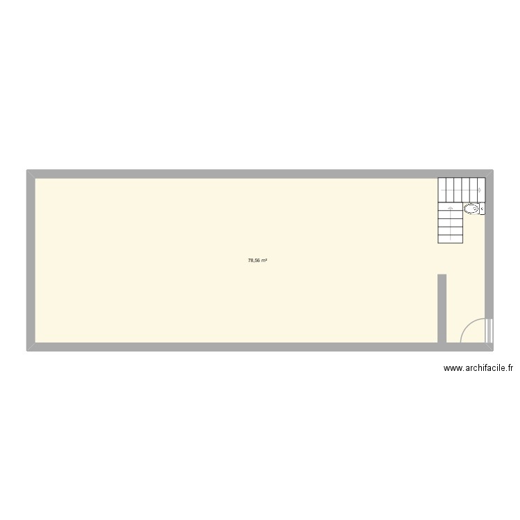 rdv 33100. Plan de 1 pièce et 79 m2