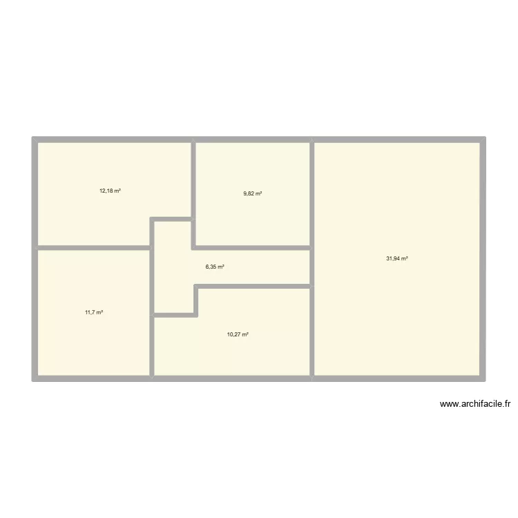 Aquise. Plan de 6  et 82 m²