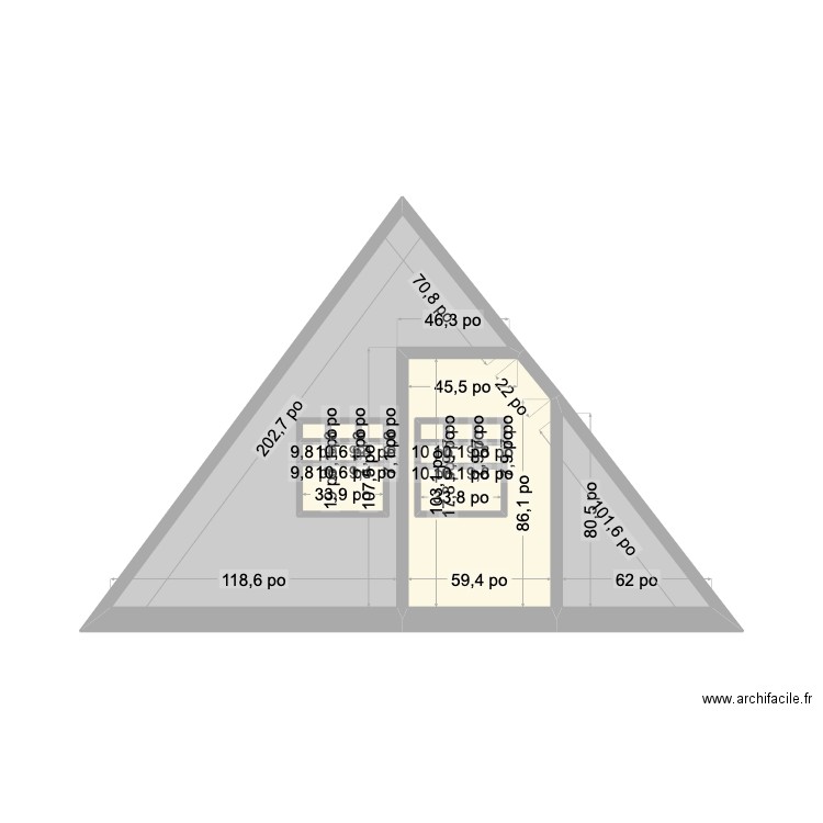 ALDEN - Coupe douche parentale. Plan de 35 pièces et 27 m2