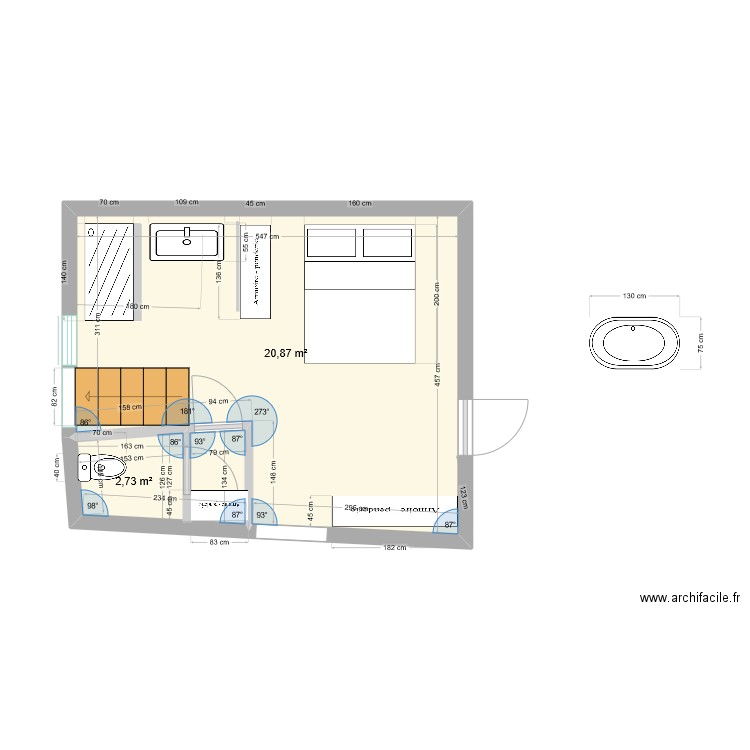 CHAMBRE 1 SDB v3. Plan de 0 pièce et 0 m2