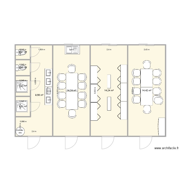 FAURE MACONNERIE CHANTIER RILLIEUX. Plan de 8 pièces et 57 m2