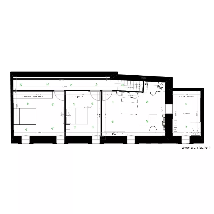 projet salles. Plan de 8 pièces et 140 m² projet salles. Plan de 8 pièces et 140 m²