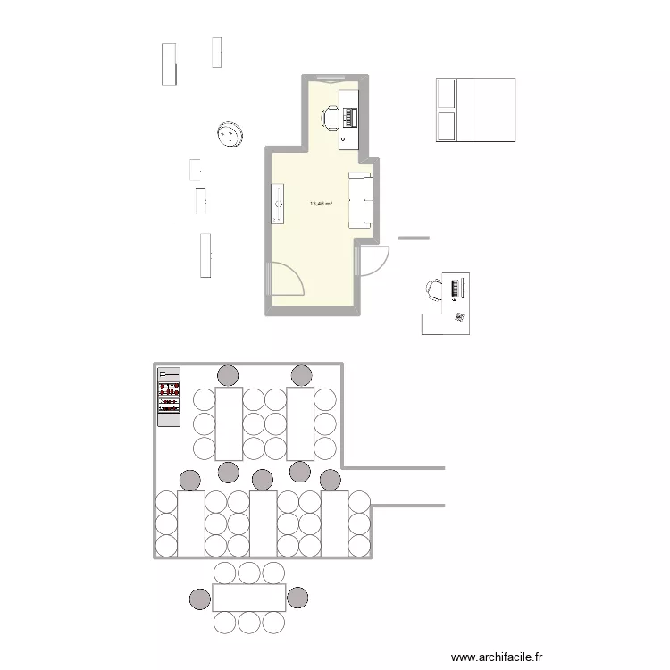 Auteuil. Plan de 1 et 13 m² Auteuil. Plan de 1 et 13 m²