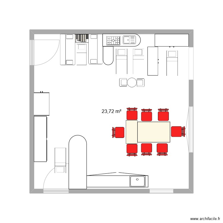 plan dodo boules. Plan de 1 pièce et 24 m2