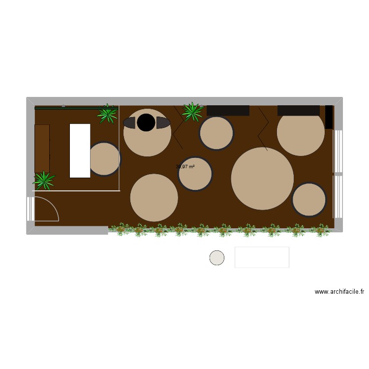 titi. Plan de 1 pièce et 40 m2