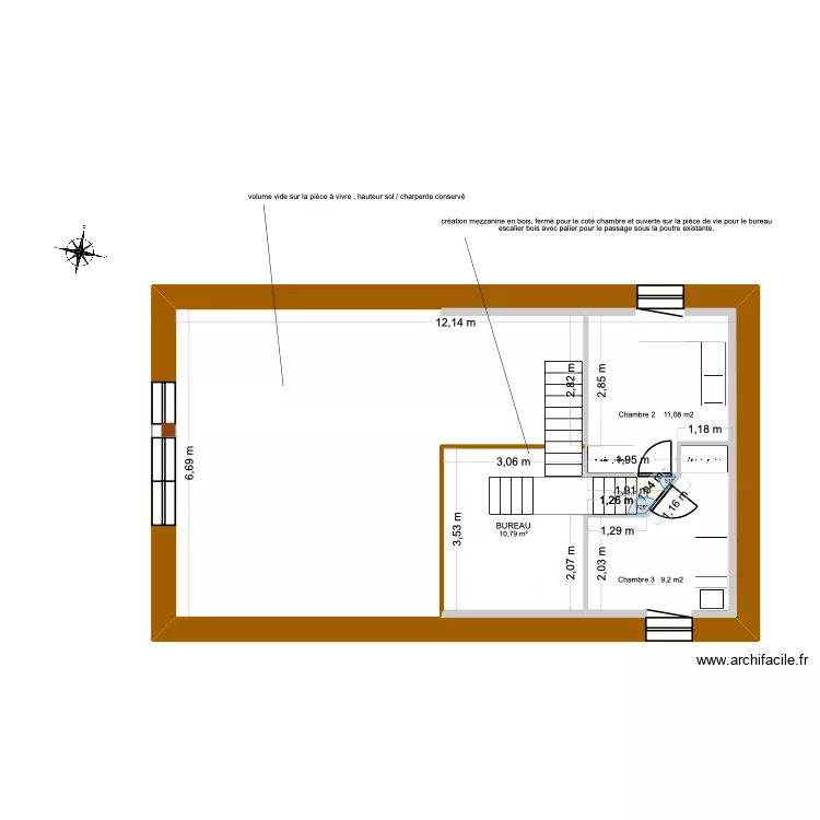 SALAN  mezzanine. Plan de 