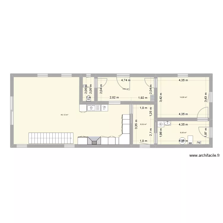 Longère moderne. Plan de 11 et 175 m² Longère moderne. Plan de 11 et 175 m²