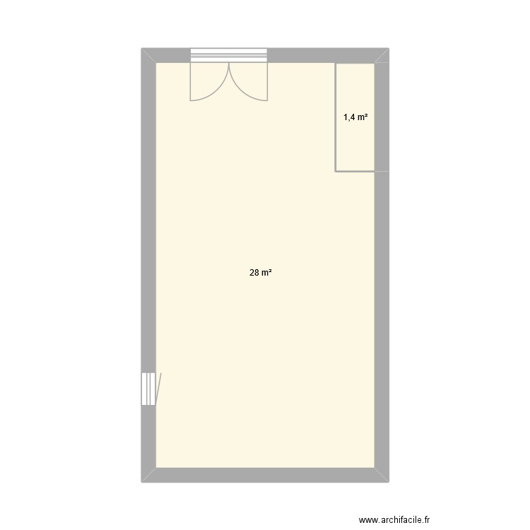 garage. Plan de 2 pièces et 29 m2