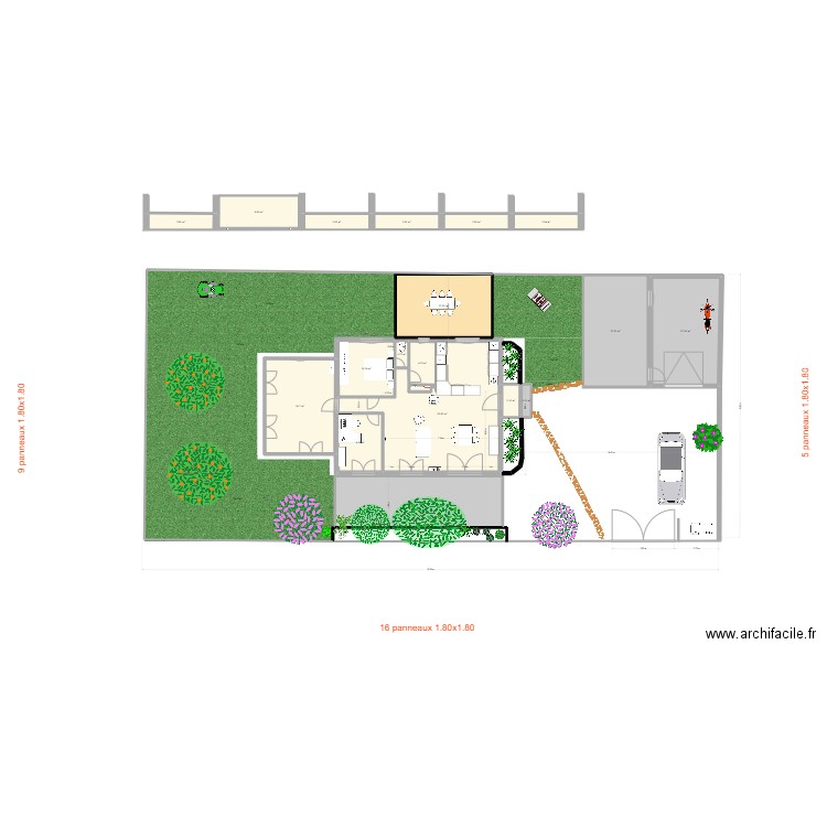 CLÔTURE 211. Plan de 18 pièces et 243 m2