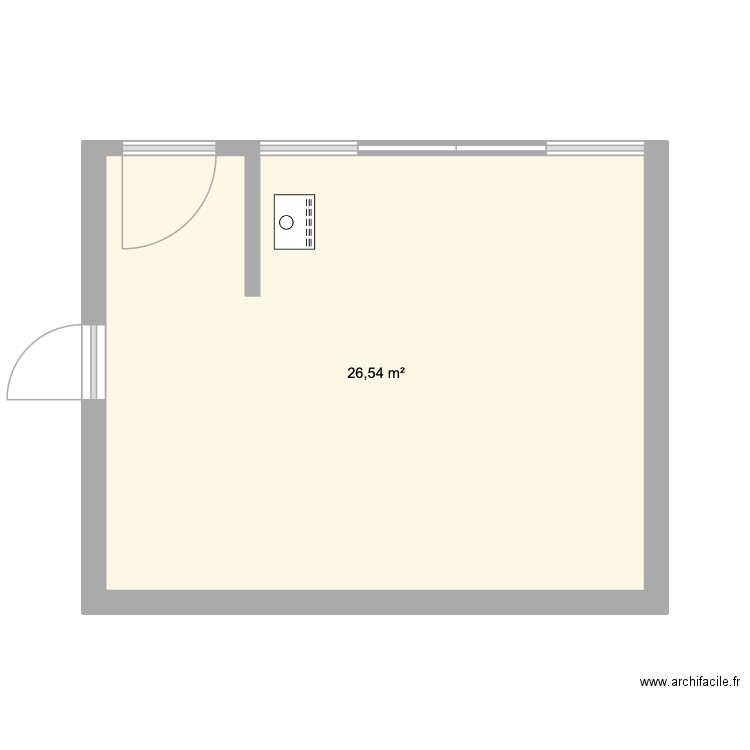 Monta2/salon. Plan de 1 pièce et 27 m2