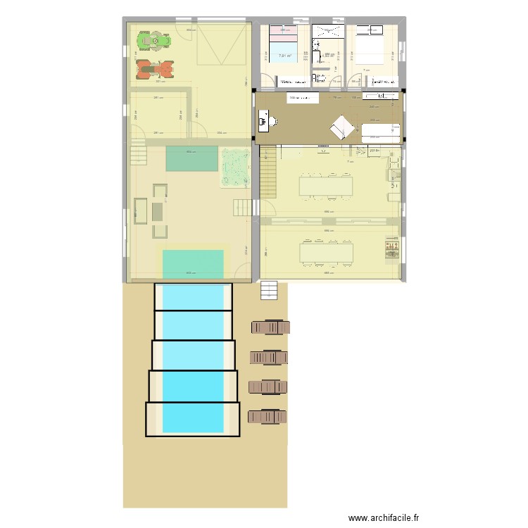 PLAN COUCOURON ETAGE1. Plan de 9 pièces et 154 m2