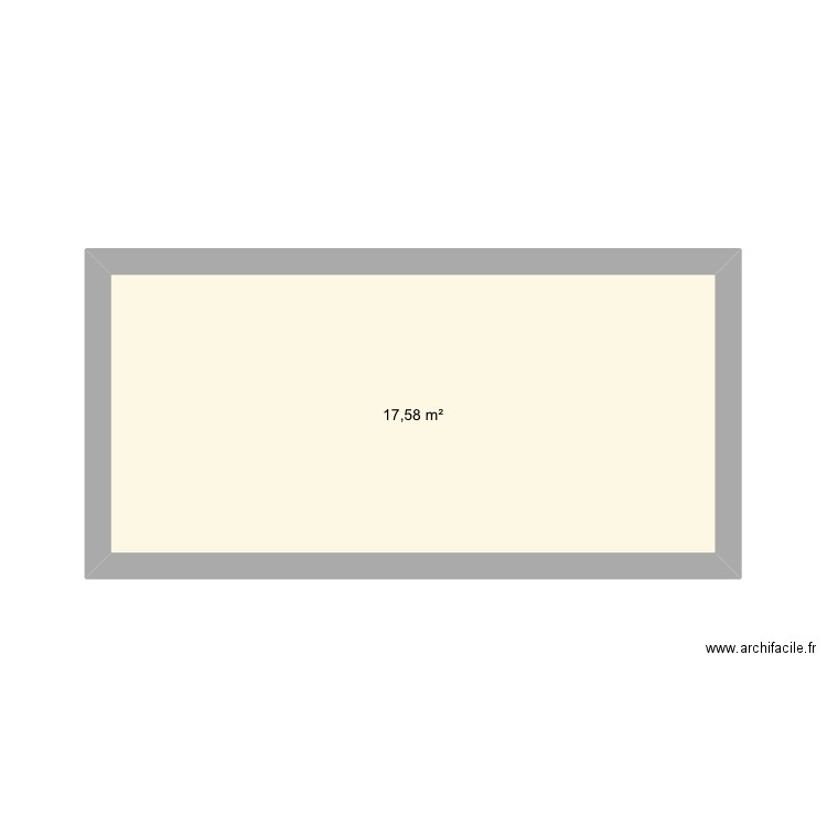 Prevalaye brut. Plan de 1 pièce et 18 m2
