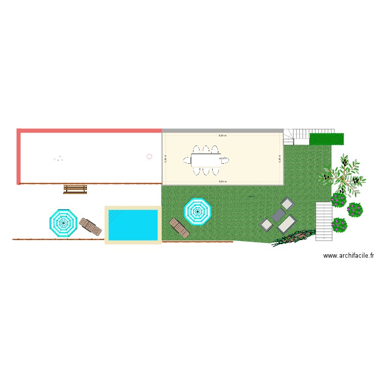 cabane. Plan de 1 pièce et 43 m2
