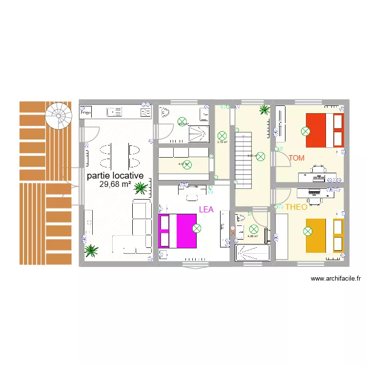 maison nassogne etage. Plan de 8  et 86 m²