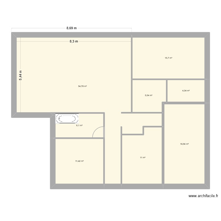 giron 2. Plan de 8 pièces et 126 m2