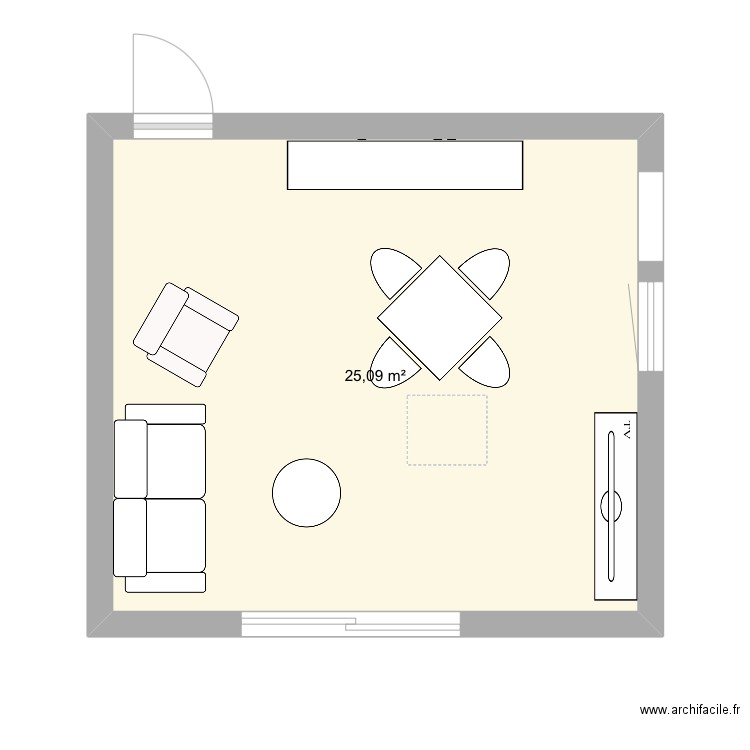 Hyeres. Plan de 1 pièce et 25 m2
